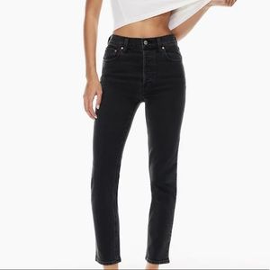 Denim Forum- Yoko High Rise 28L in Black/Grey (Size 25)